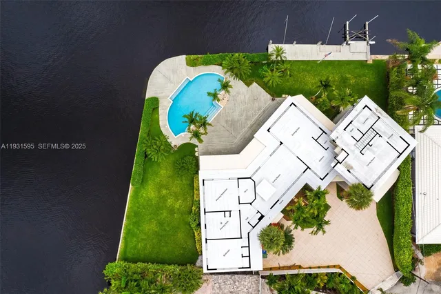 an aerial view of a house