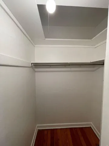 a view of small space with racks on the wall