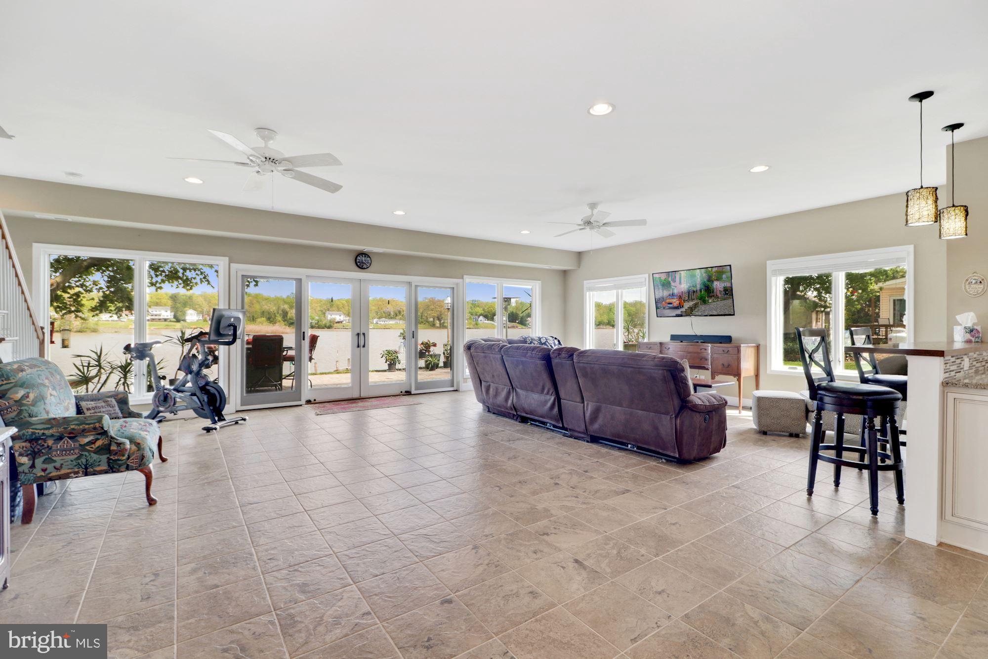 11116 Bird River Grove Road White Marsh, MD 21162 - Photo 6 of 47 Family Room w/Radiant Heated Floors/TV