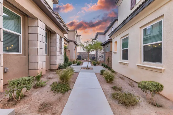 an aerial view of residential house with an outdoor space