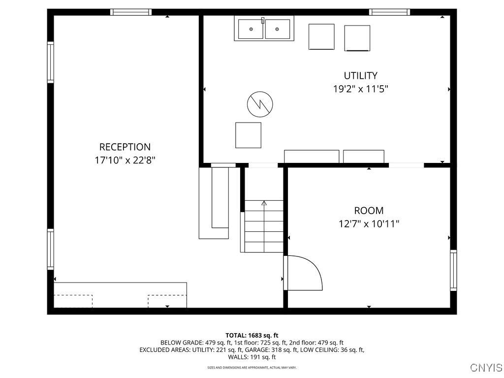 314 Davis Street Manlius, NY 13057 - Photo 36 of 37 Basement Floorplan