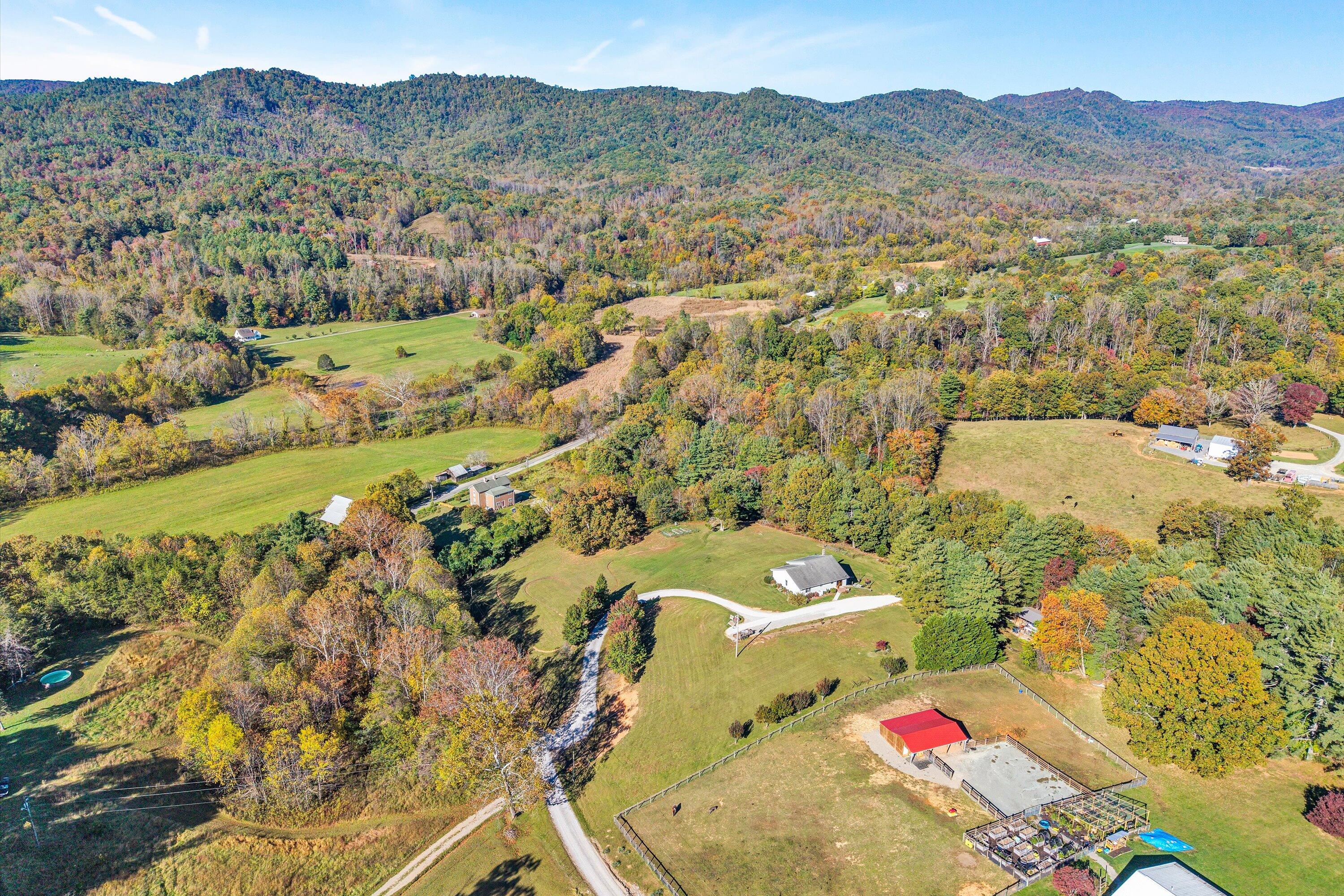 99 Spruce Lane Callaway, VA 24067 - Photo 18 of 19 a view of a city with mountains in the background