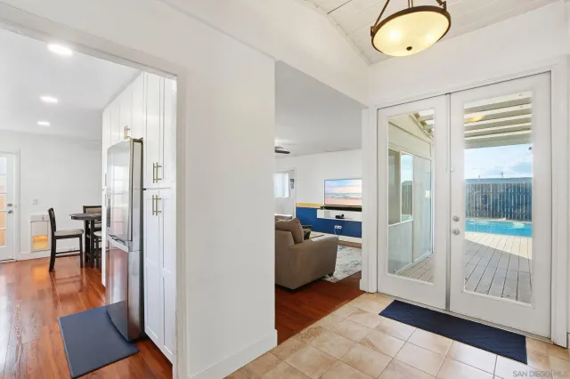 a view of living room and kitchen