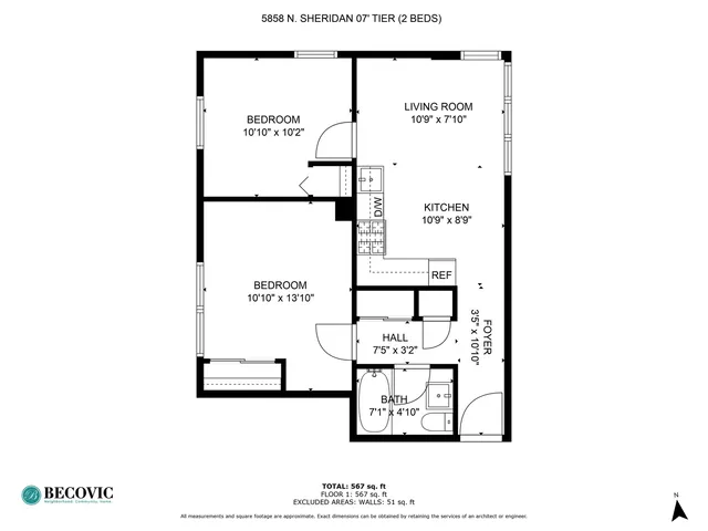 $2,123 | 5858 North Sheridan Road, Unit 307, Chicago, IL 60660