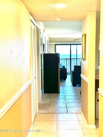 a view of a glass door