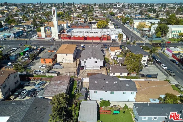 an aerial view of a city