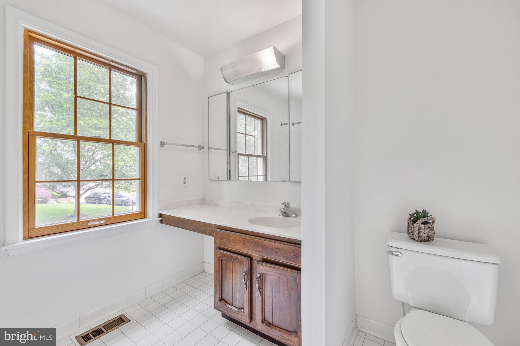 9605 Reach Road Potomac, MD 20854 - Photo 34 of 44 a bathroom with a toilet sink and mirror