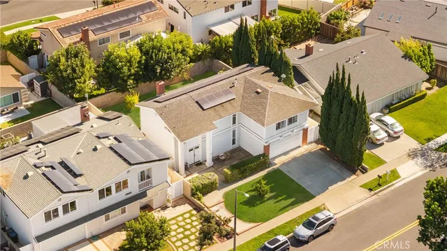 an aerial view of a house