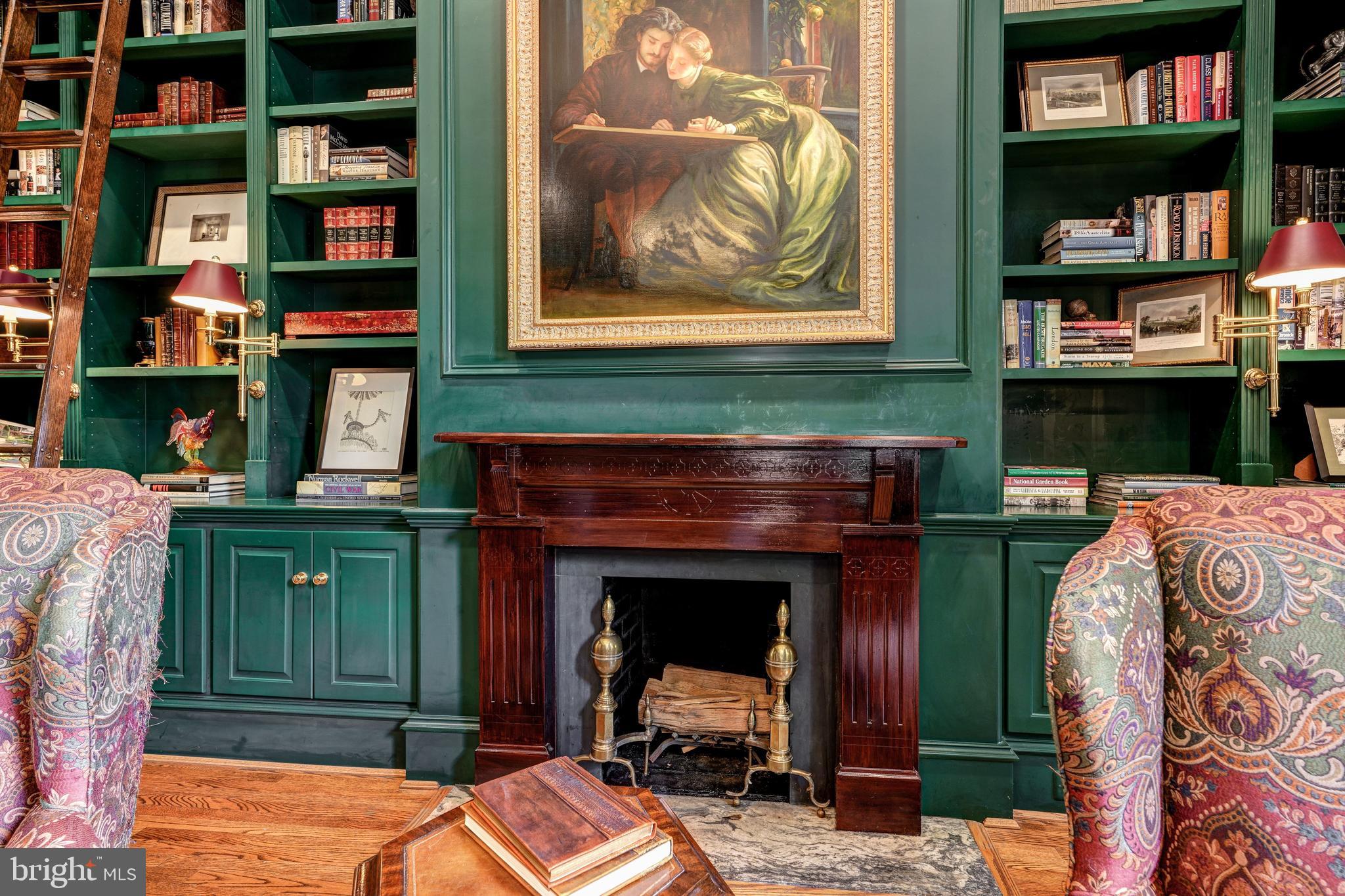 3327 N Street Northwest Washington, DC 20007 - Photo 13 of 37 Library view with fireplace.