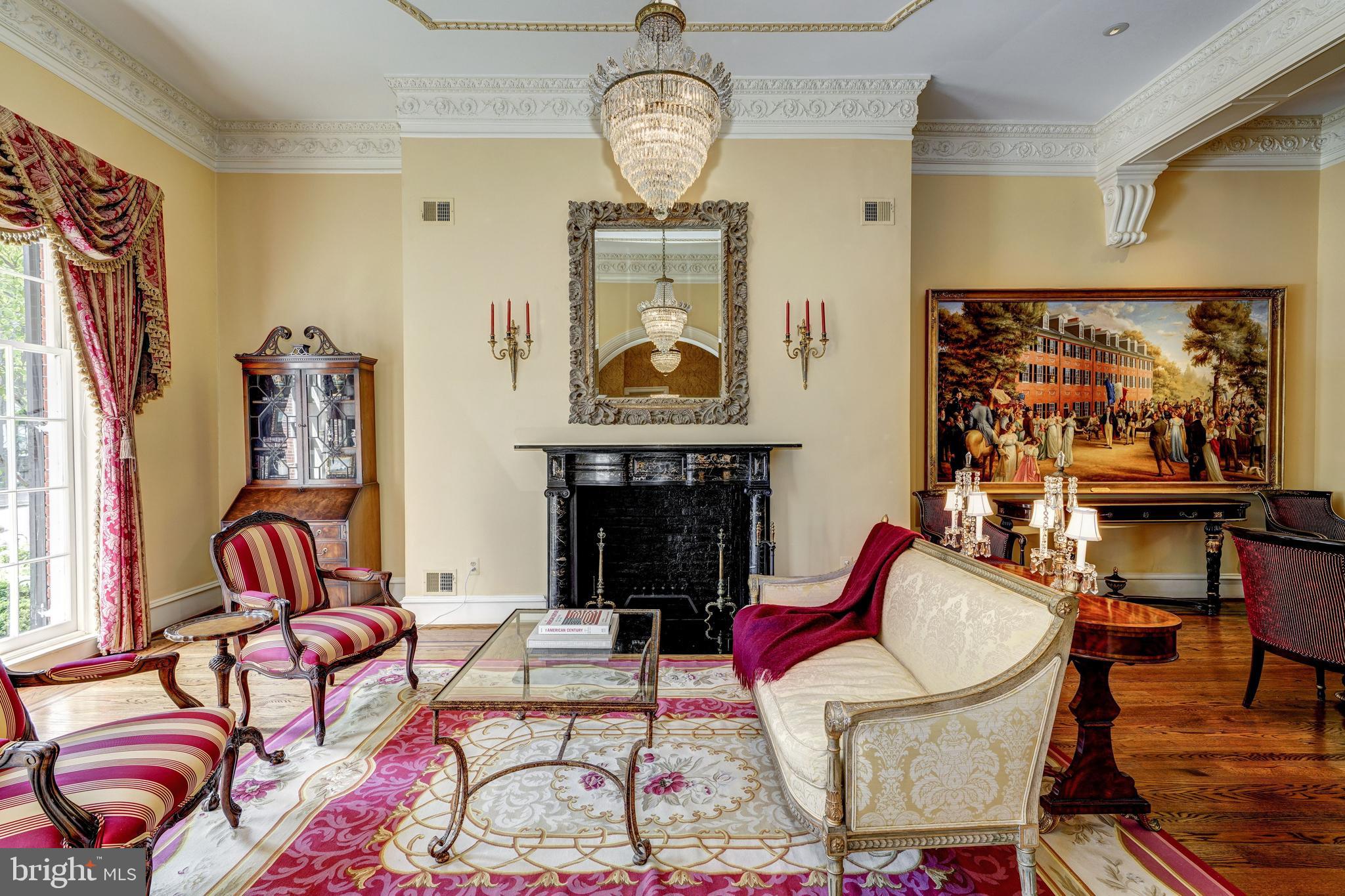 3327 N Street Northwest Washington, DC 20007 - Photo 4 of 37 One of the Parlor Fireplaces with Egyptian Marble.