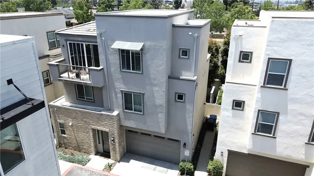 a view of a house with many windows