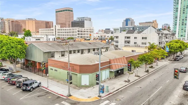 a aerial view of a multi story building