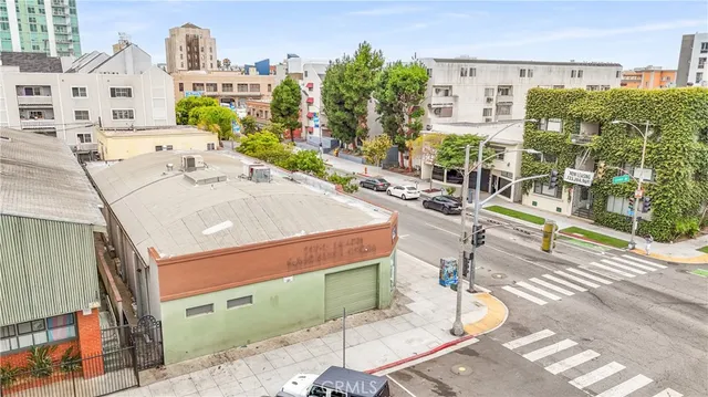 a building outdoor space with patio furniture