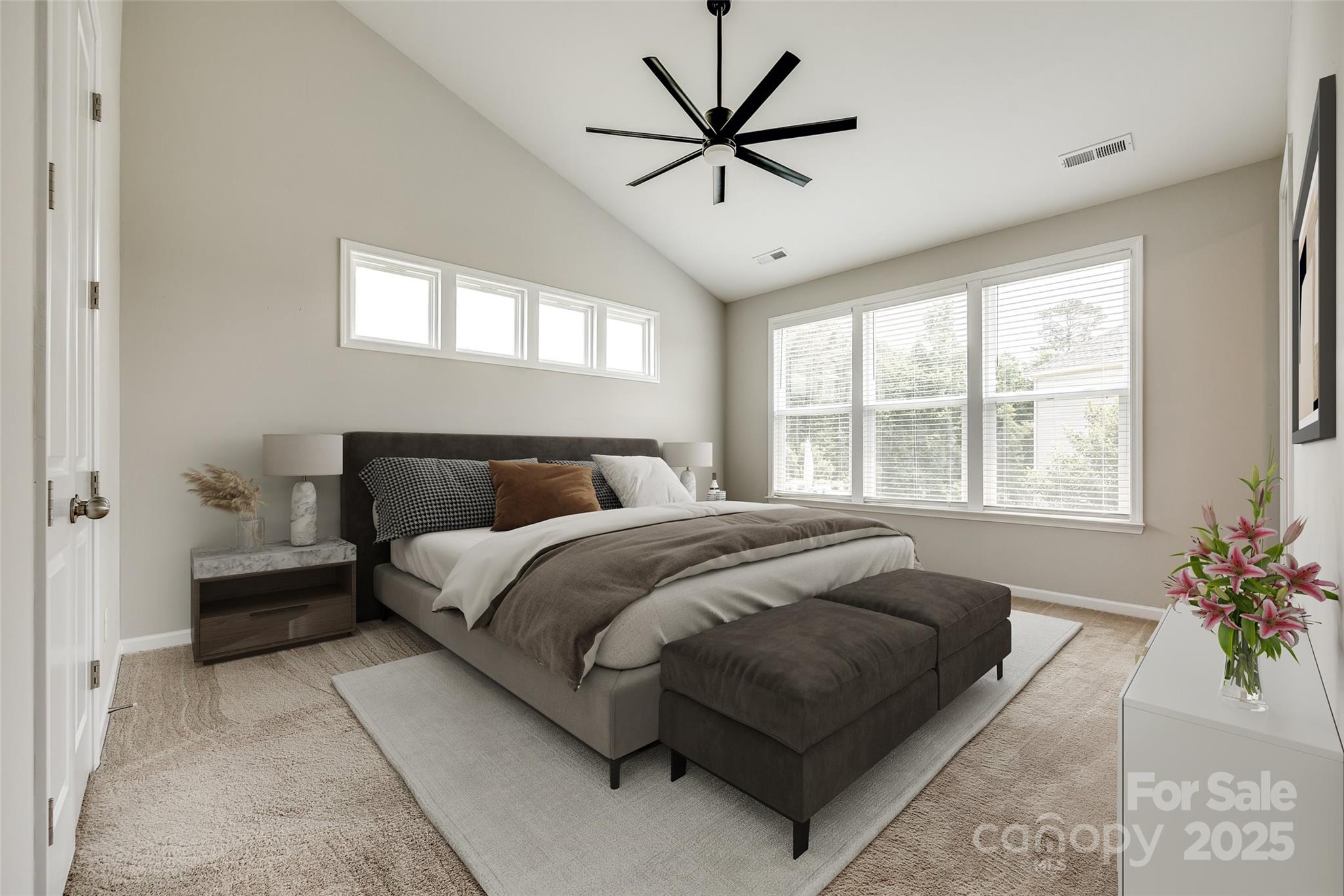 173 Morgan's Branch Road Belmont, NC 28012 - Photo 11 of 29 a bedroom with a large bed and a large window