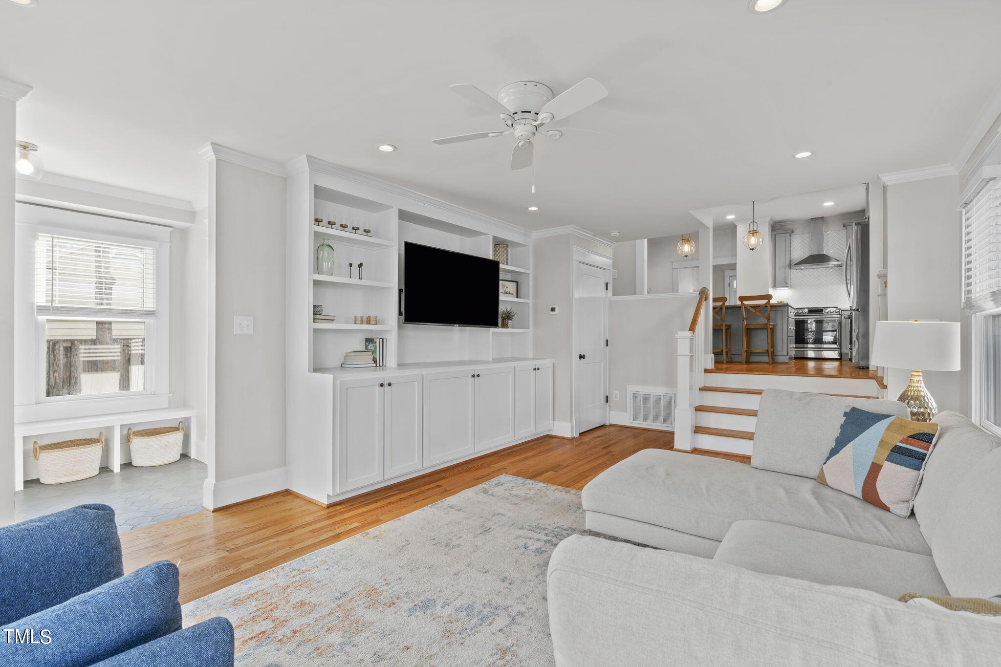 529 Euclid Street Raleigh, NC 27604 - Photo 15 of 37 a living room with furniture and a flat screen tv