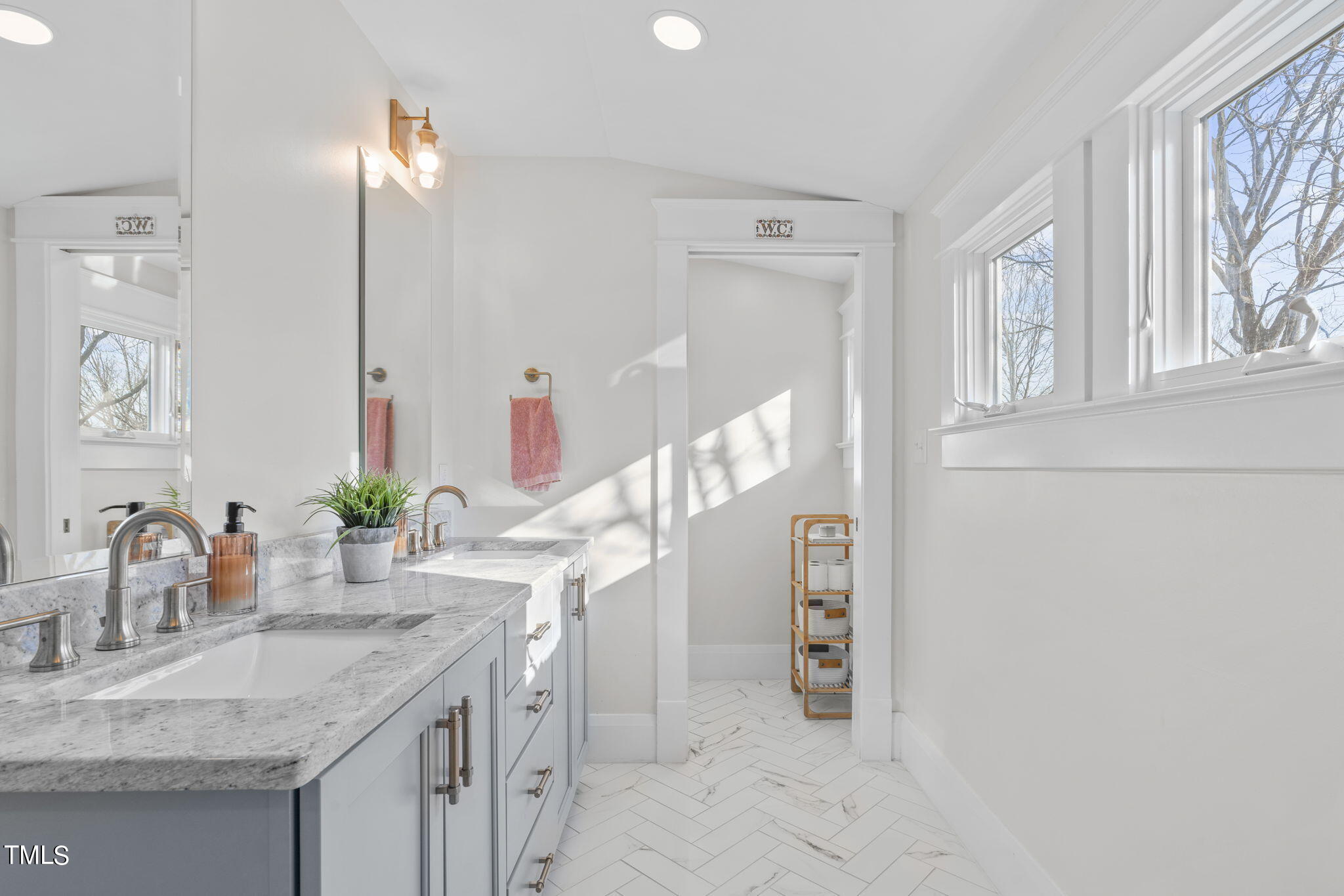 529 Euclid Street Raleigh, NC 27604 - Photo 25 of 37 a bathroom with a sink vanity and a mirror
