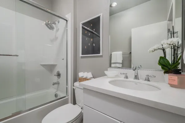 an outdoor view with patio