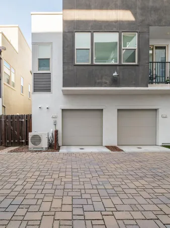 a view of a swimming pool with an outdoor space