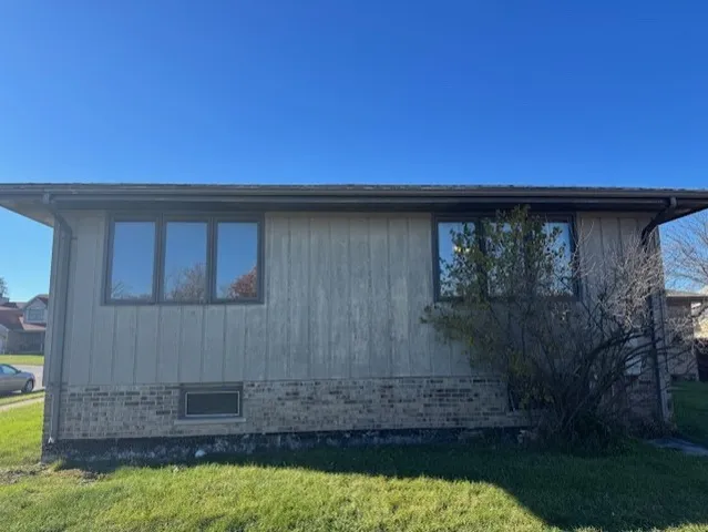 a view of swimming pool from window