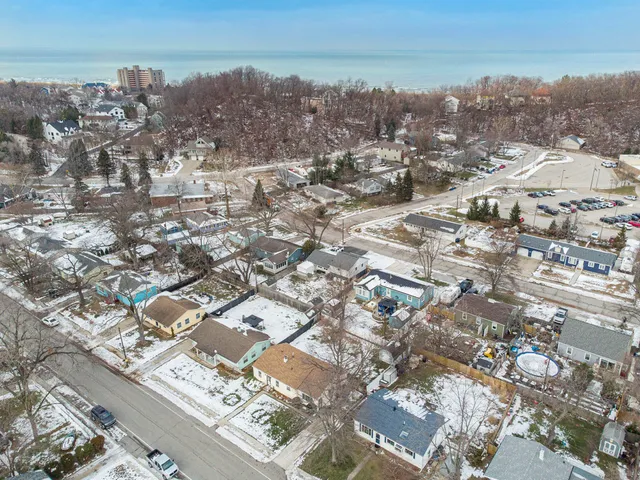 an aerial view of multiple house