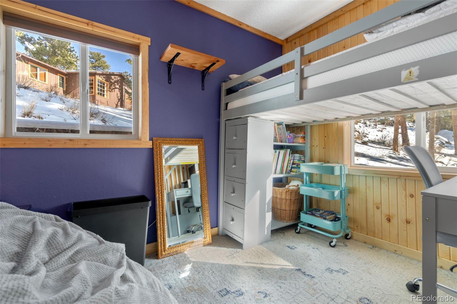 810 Larkspur Road Estes Park, CO 80517 - Photo 25 of 44 a bed room with a bed and a window