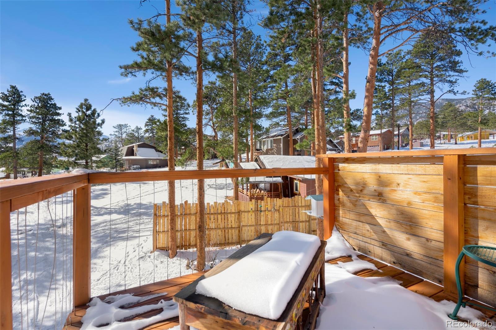 810 Larkspur Road Estes Park, CO 80517 - Photo 35 of 44 a view of balcony with floor to ceiling window and outdoor space