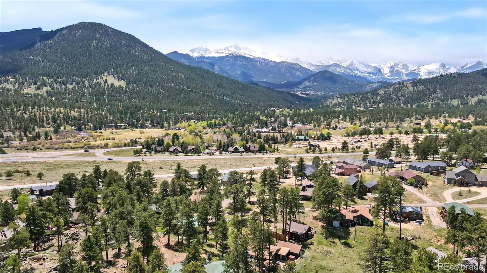 810 Larkspur Road Estes Park, CO 80517 - Photo 42 of 44 a view of a town with mountains in the background