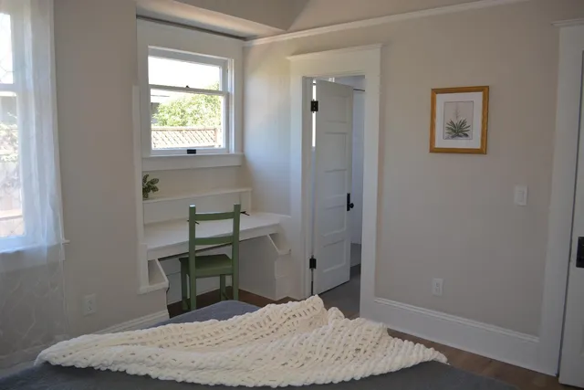 a bathroom with a sink and mirror