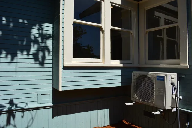 a dining room with furniture