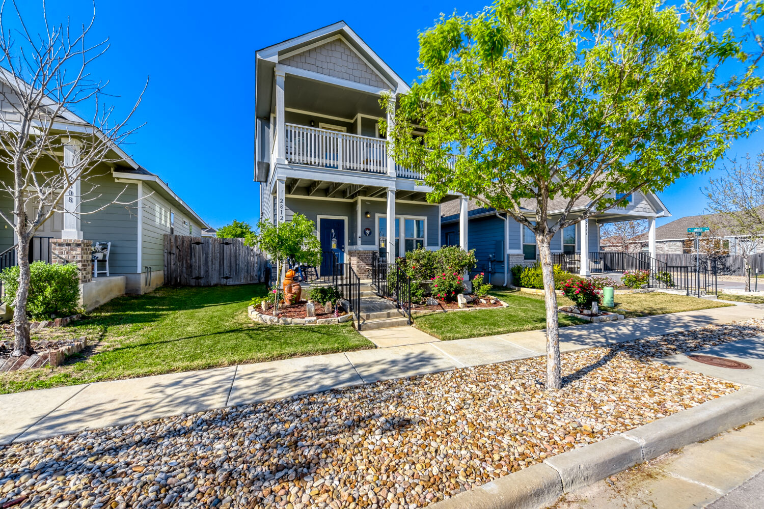 2812 Seneca Path Leander, TX 78641 - Photo 2 of 27 View of front of home with a balcony and covered porch