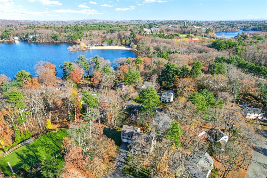 5 Rolling Lane Natick, MA 01760 - Photo 30 of 30 an aerial view of a houses with a lake view