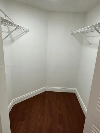 a view of small space with racks on the wall