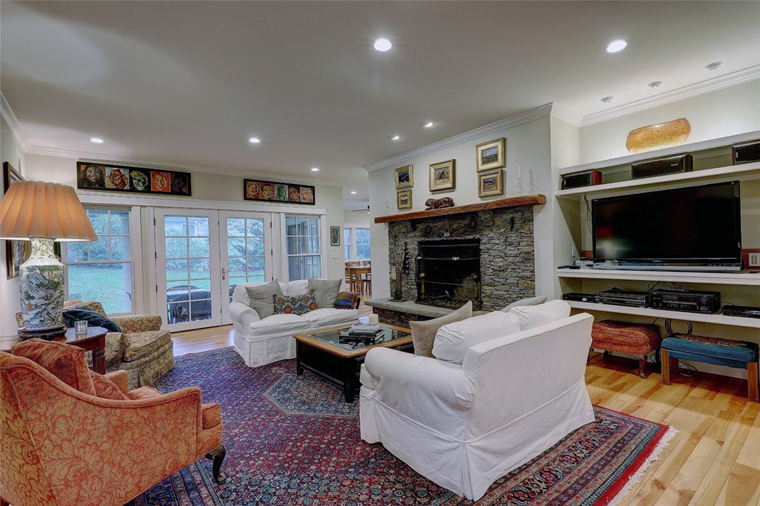 83 Rumstick Road Barrington, RI 02806 - Photo 3 of 28 Open Living Room with Stone Fireplace