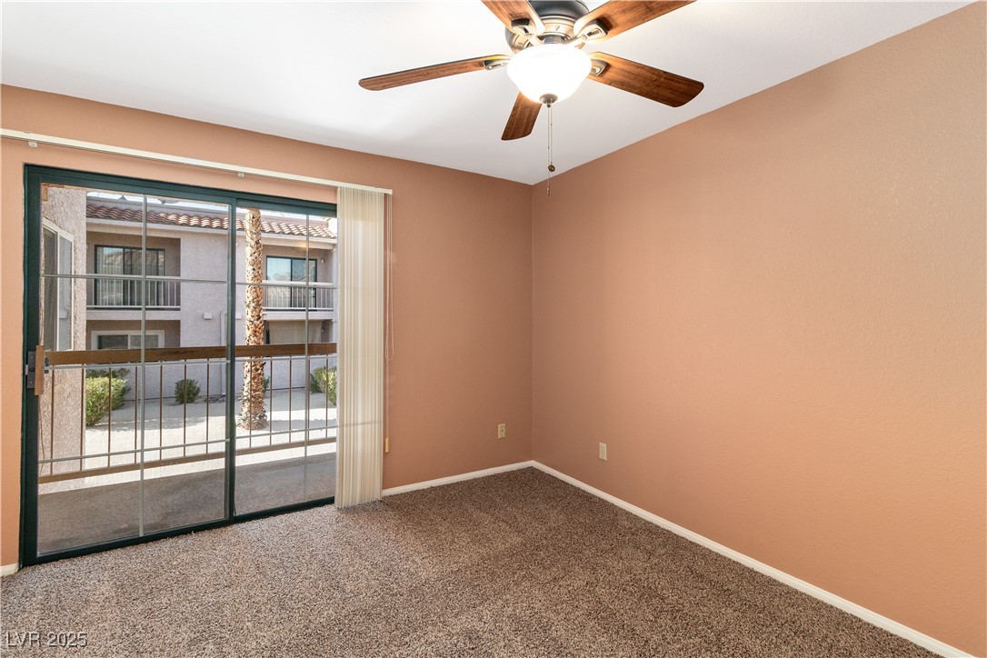1948 Las Palmas Lane, Unit 277 Laughlin, NV 89029 - Photo 31 of 71 Second Bedroom with carpet and ceiling fan