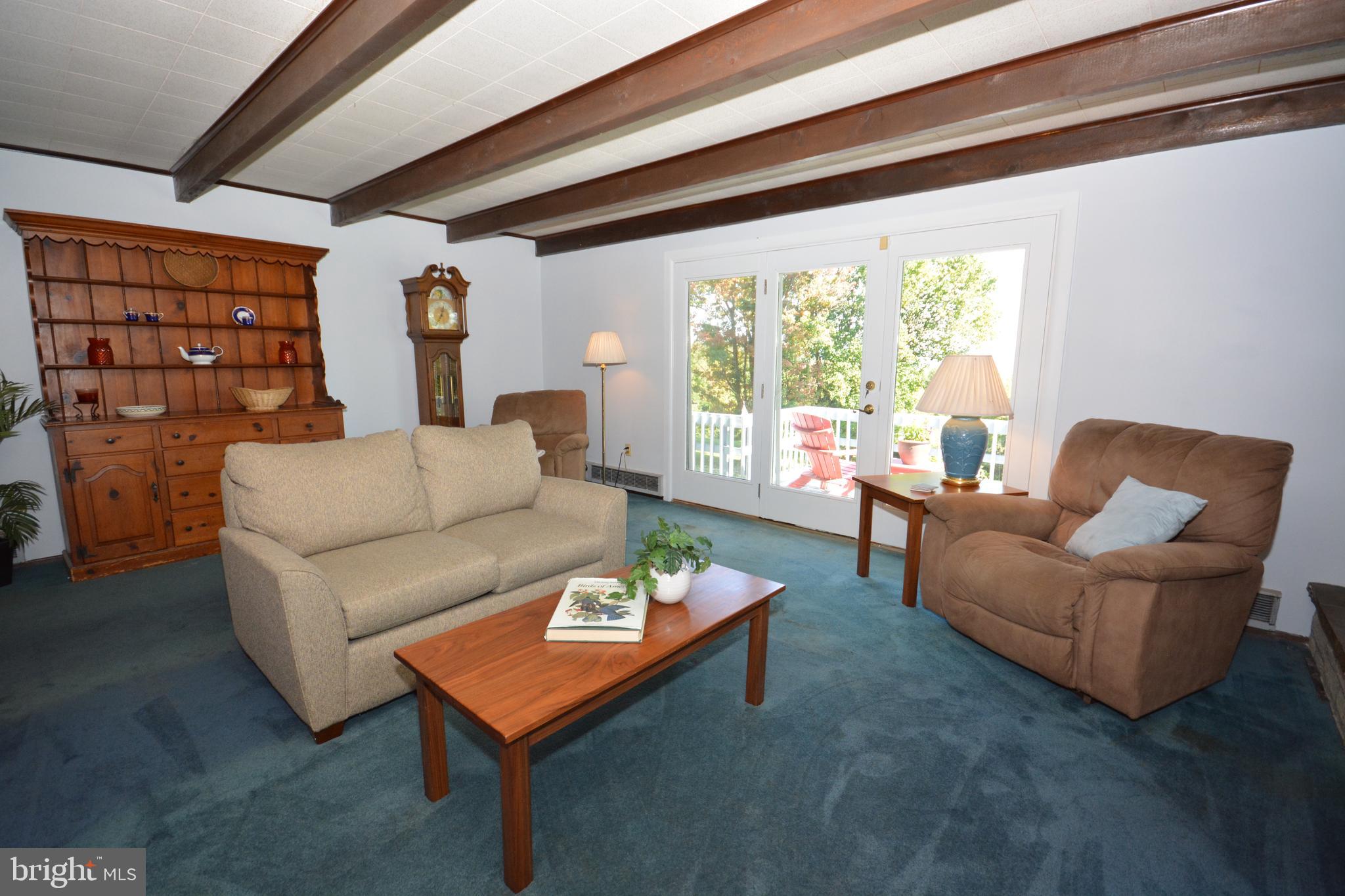 409 Hain Road Reading, PA 19608 - Photo 8 of 38 Living Room w/ Doors to Deck