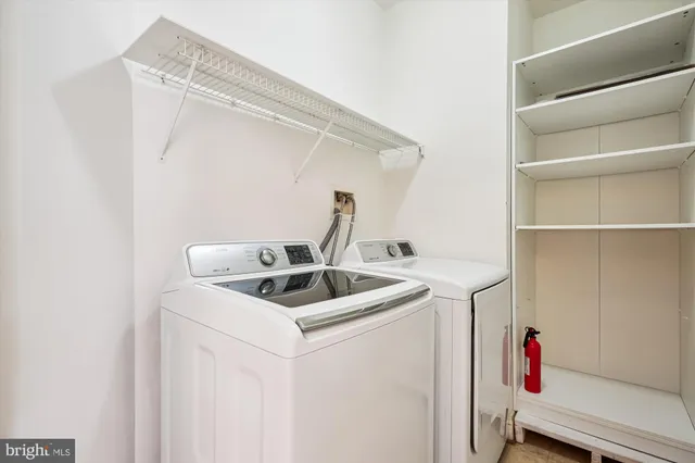 an empty room with a bathroom