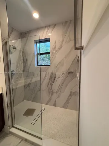 a bathroom with a shower
