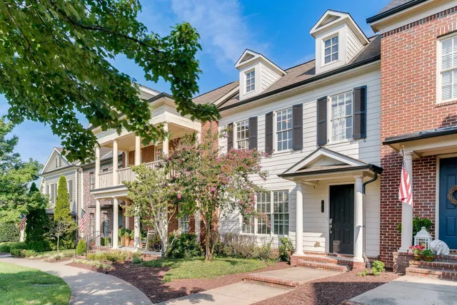 front view of a building with a street