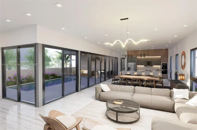 a living room with furniture