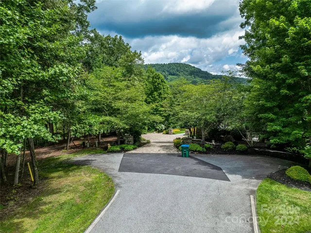 a view of a street both of side forest