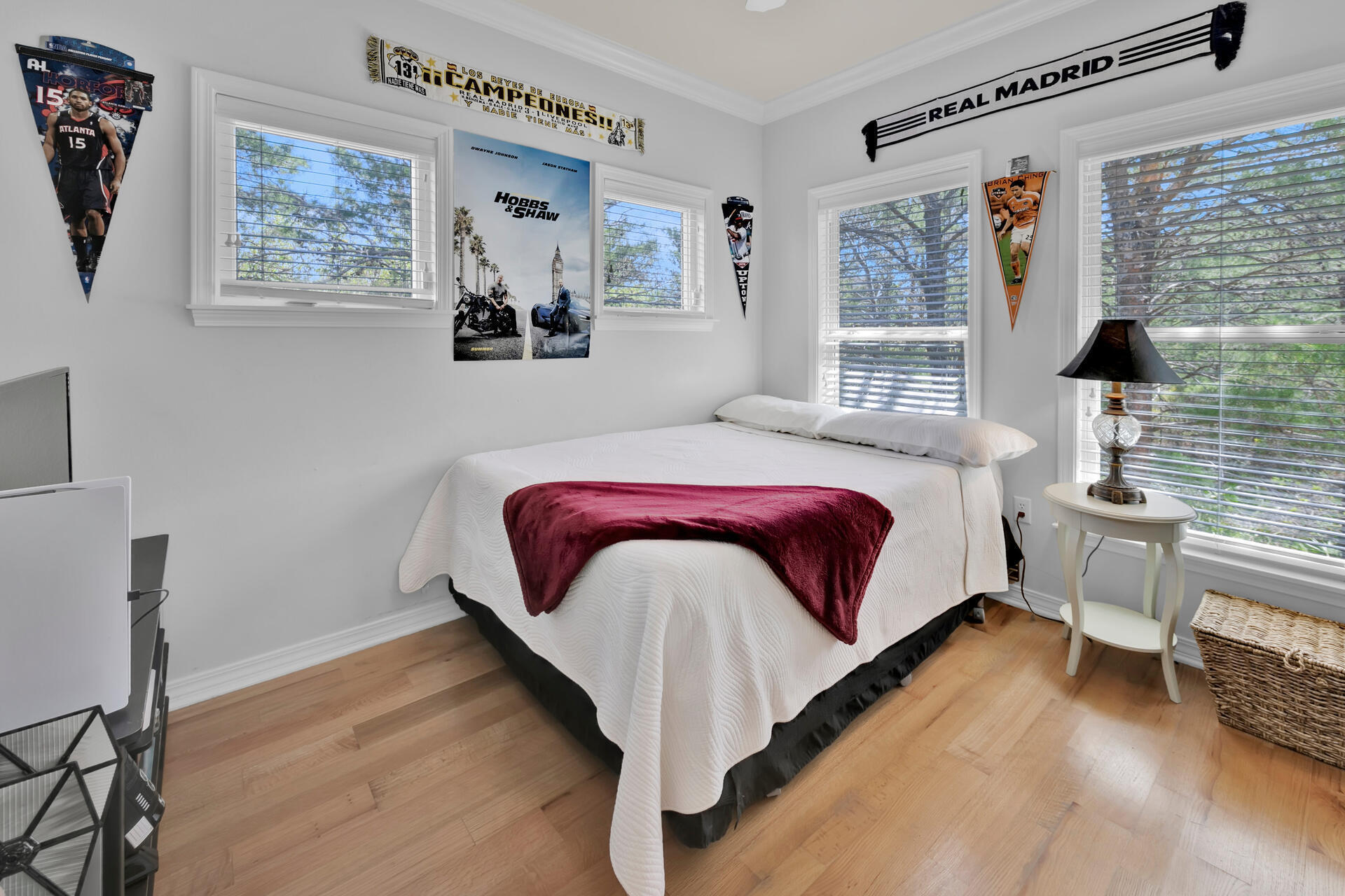 183 Hidden Lake Way Santa Rosa Beach, FL 32459 - Photo 22 of 50 a bedroom with a bed wooden floor and window