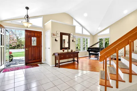 a living room with furniture