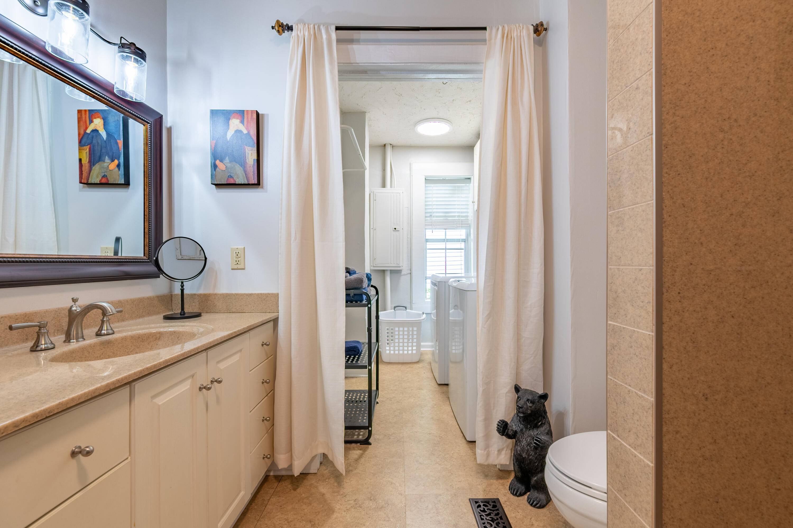 57 Buck Fever Lane Cana, VA 24317 - Photo 25 of 48 a bathroom with a granite countertop sink toilet and shower