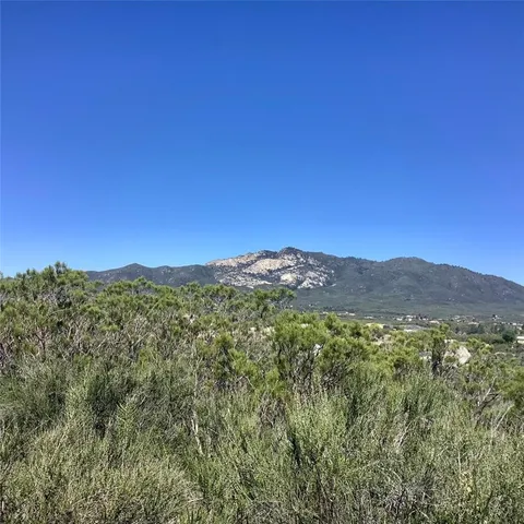 a view of a mountain range with lush green forest