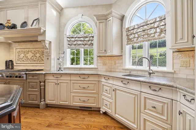 a view of a swimming pool with a sitting space