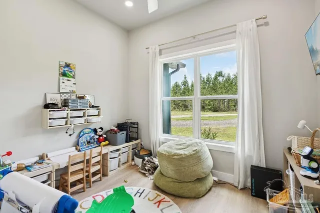 a room with toys and a window