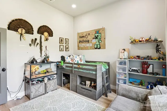 a living room with furniture and decor