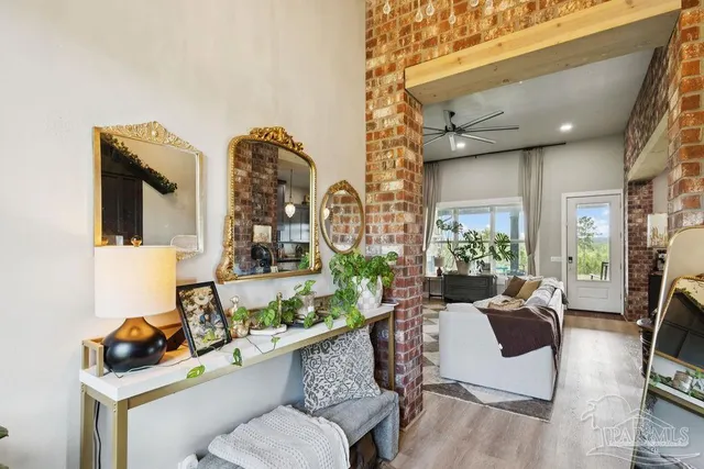 a living room with furniture