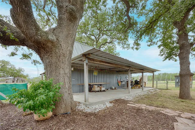 a house view with a garden space