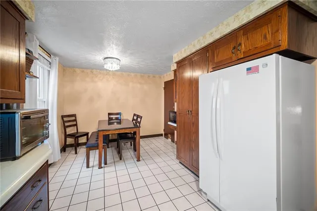 a dining room with furniture
